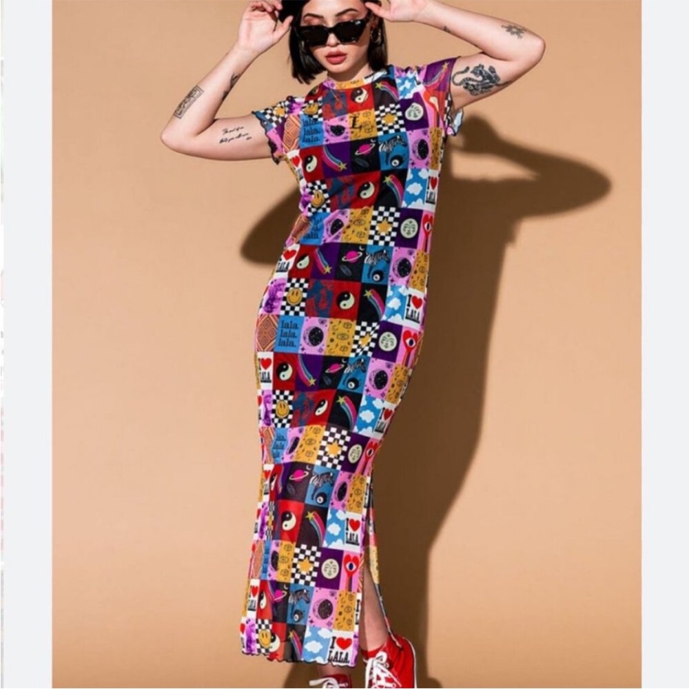 Dressed in LALA Vibrant Patchwork Print Maxi Dress
